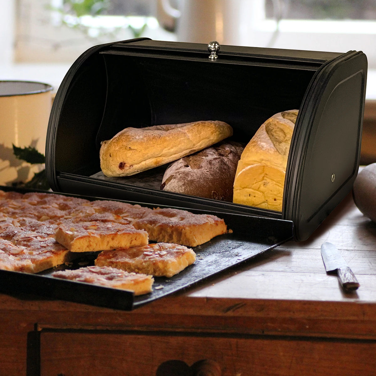 Metal Bread Box Black Bread Bin Bread Storage