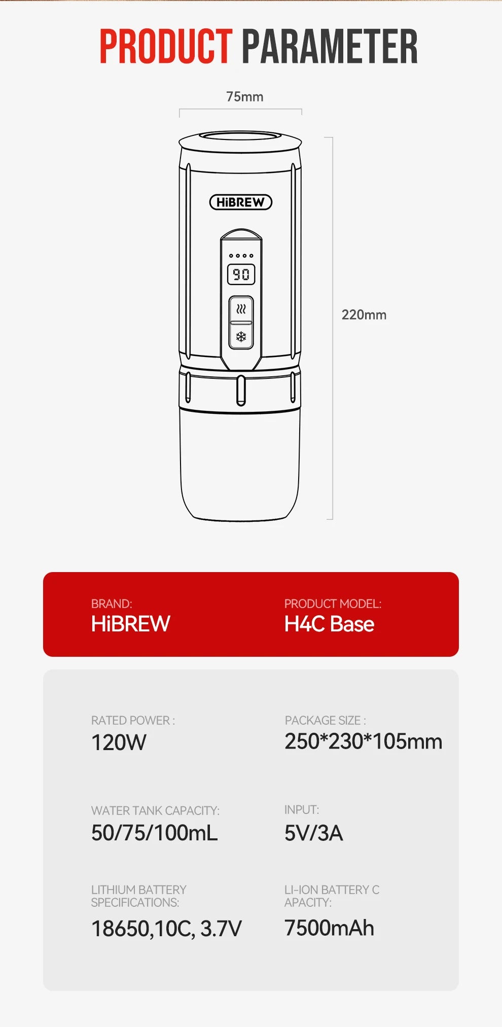 Hibrew H4c Espresso Coffee Machine 3in1 Travel Coffee