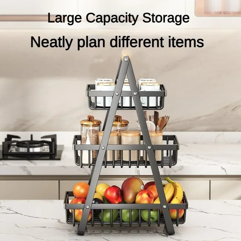 2/3 Tiers Countertop Fruit Basket Fruit Bowl Basket