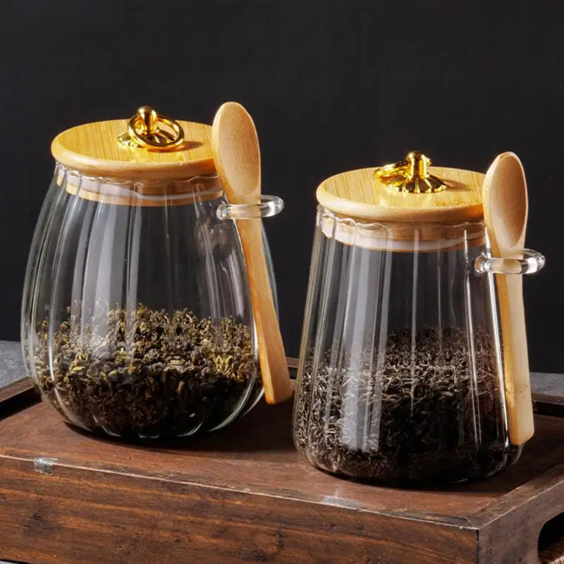 Airtight Food Containers Storage Pots Glass Jar Lid