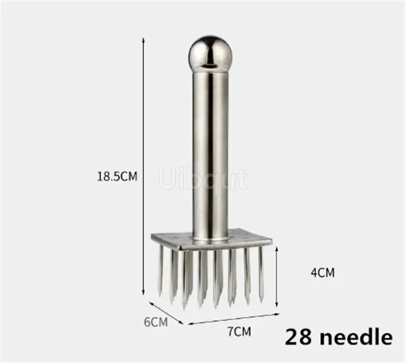 Stainless Steel Meat Needles Pounders Wooden Handle Profession
