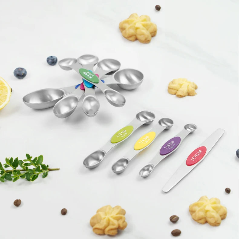 Magnetic Measuring Spoons Cups Of 15 Dual Sided