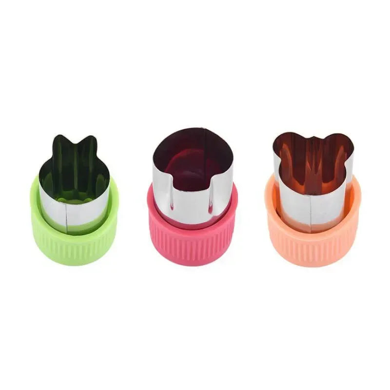 3/12pcs Star Heart Shape Vegetables Cutter Plastic Handle