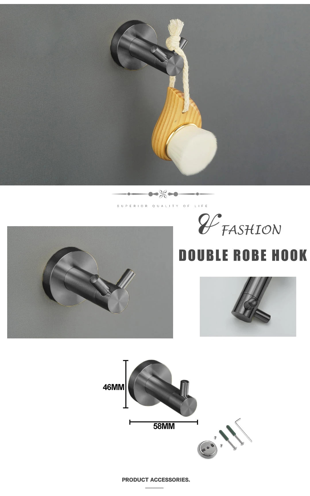 Gray Bathroom Hardware Cup Rack Towel Rack Toilet