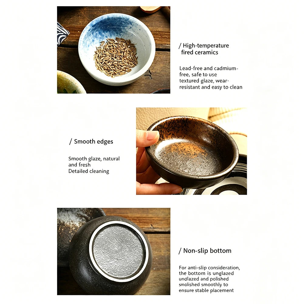 Japanese Ceramic Dipping Bowls Small Round Soy Sauce
