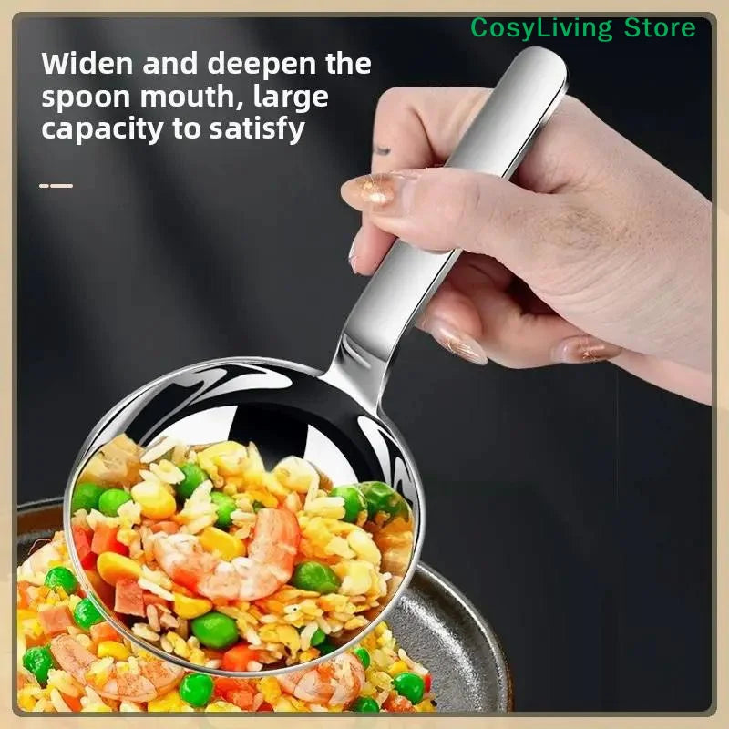 Short Handle Large Ramen Bouillon Spoon Deepen Tablespoons