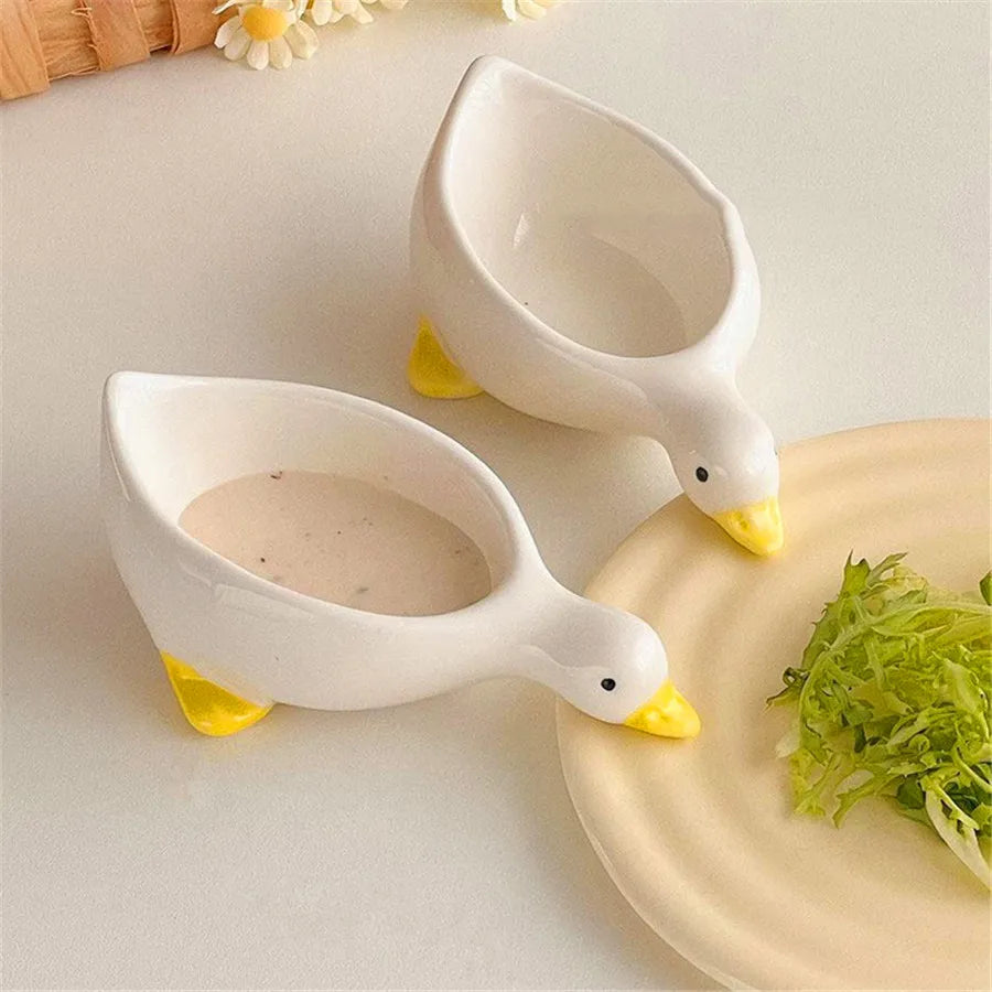 Ceramic Duck Seasoning Dish Salad Dipping Dish Cream