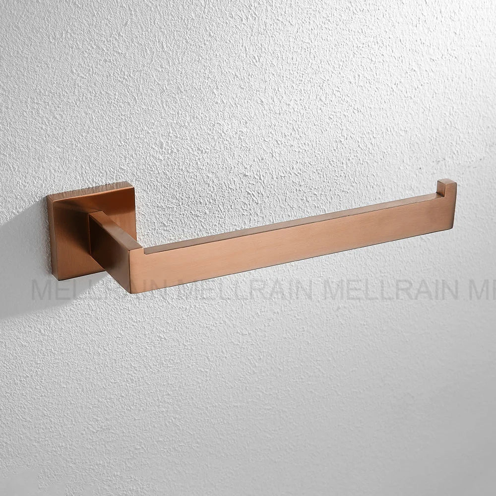 Brushed Rose Gold Bathroom Hardware Square Bath Toilet