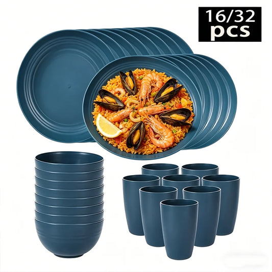 16-Piece /32-Piece Includes Cups Plates Bowls Can Be