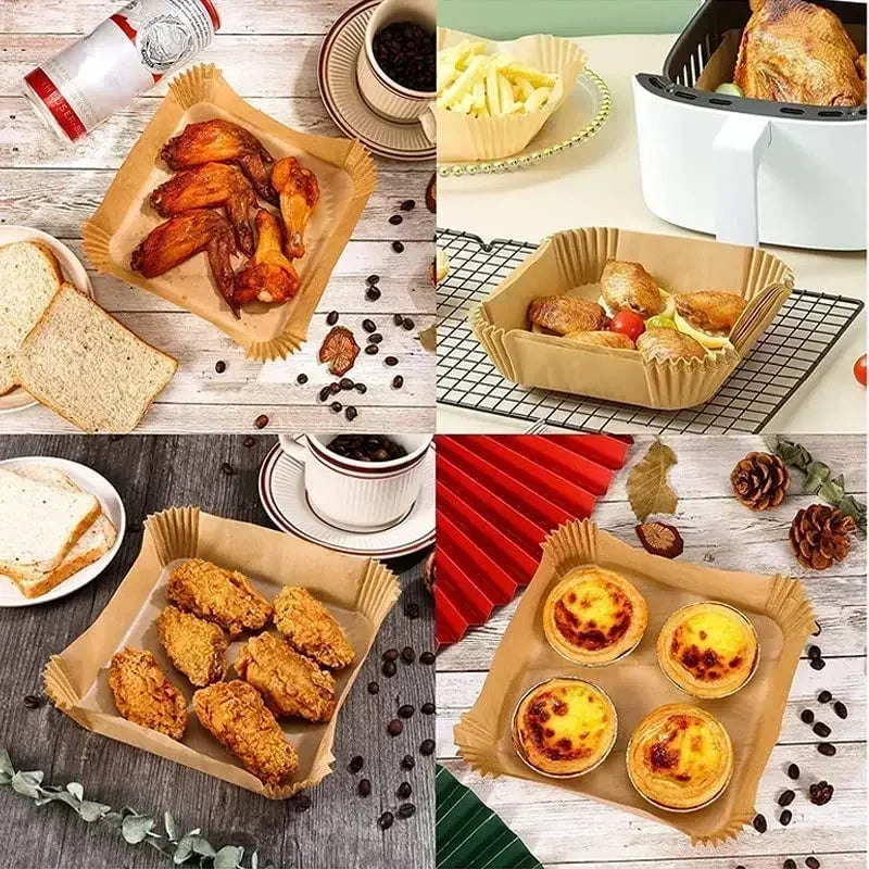 Disposable Air Fryer Paper Square Airfryer Baking Paper