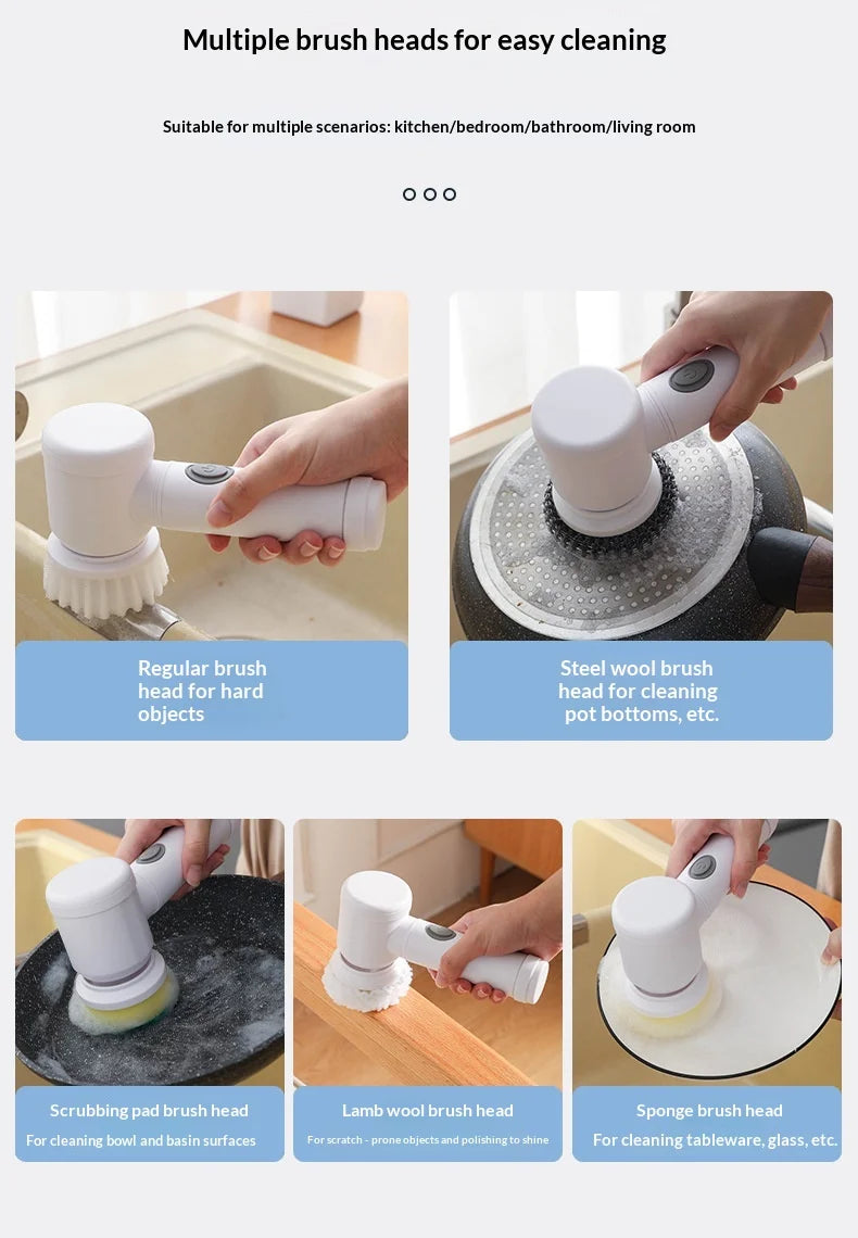 Electric Scrubber Brush Multi Use Bathroom Toilet Corner