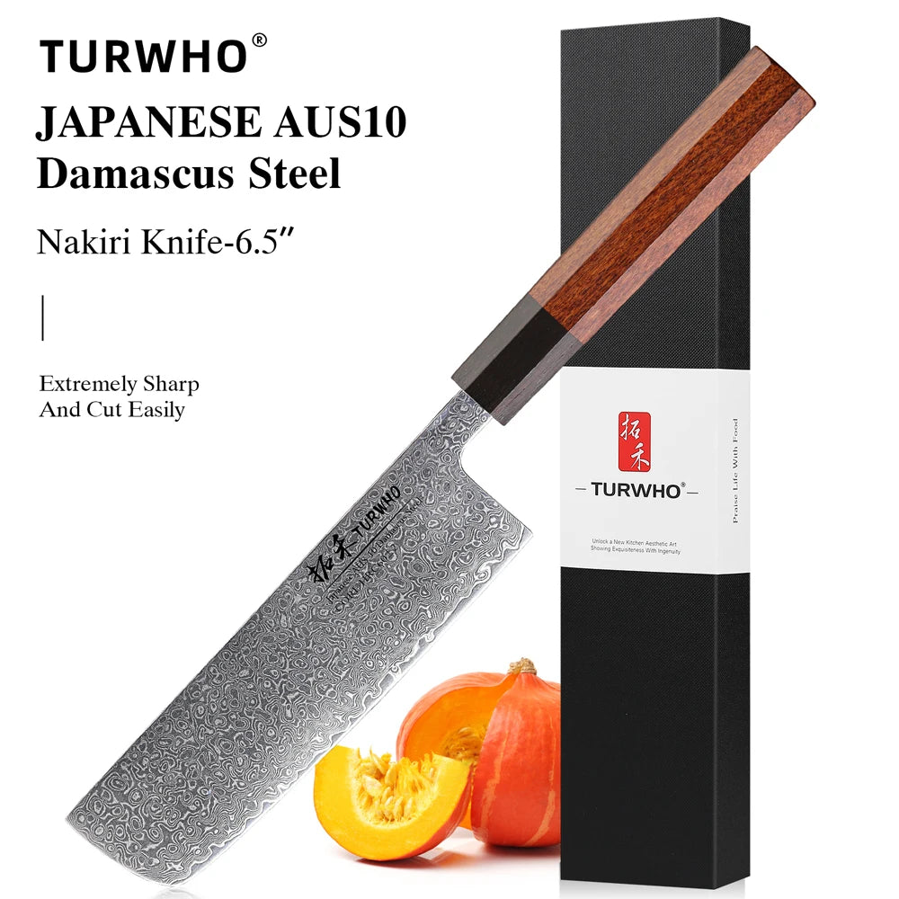 Turwho Hand Forged Japanese Chef Knife Damascus Steel