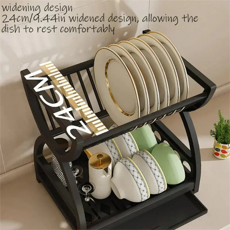Space Saving Tier Dish Drying Rack Utensil Holder