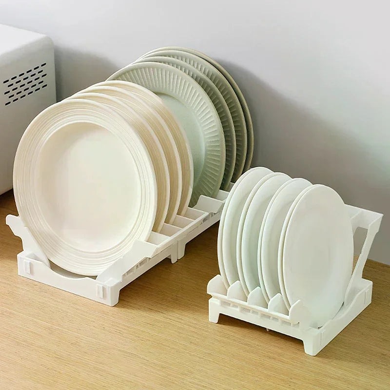 Dish Organizer Rack Upright Draining Cabinet Plate Organizer