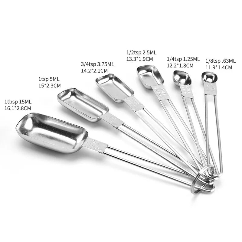 50set Small Square Head Measuring Spoon Baking Stainless