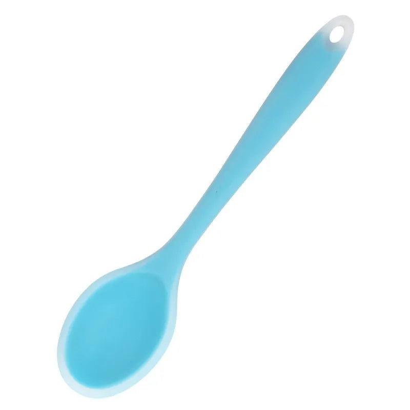 1pc Soft Silicone Spoon Stirring Long Handle Tableware
