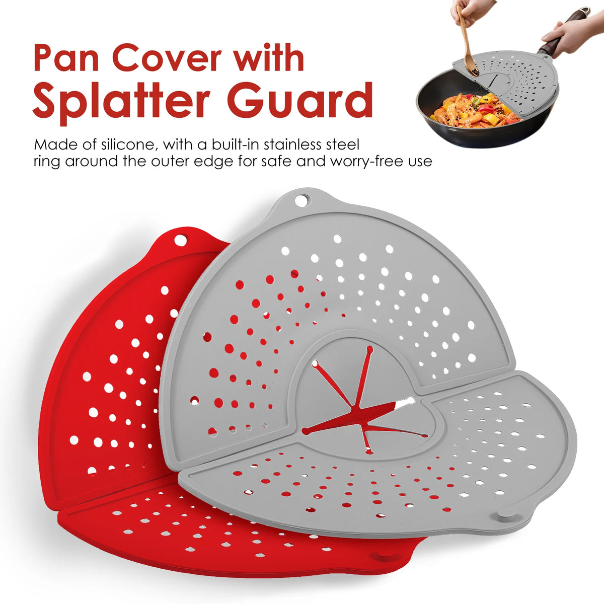 Silicone Splatter Screen Foldable Heat-Resisting Oil Splash Guard