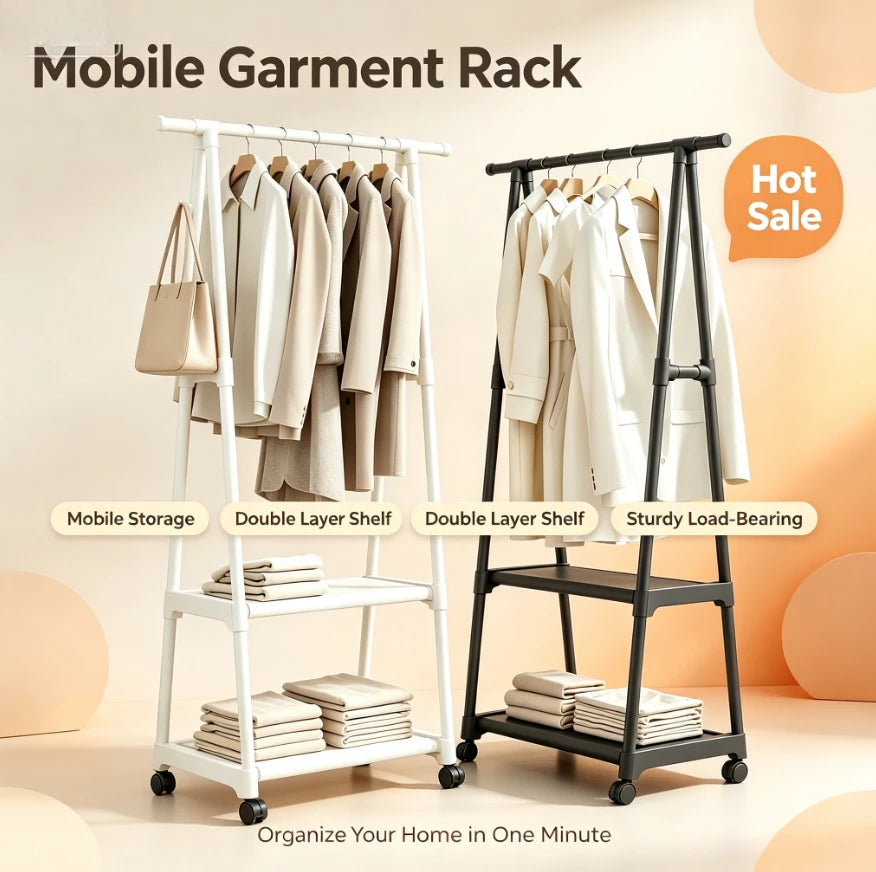 Dormitory Storage Clothes Drying Rack Freestanding Clothing Rack