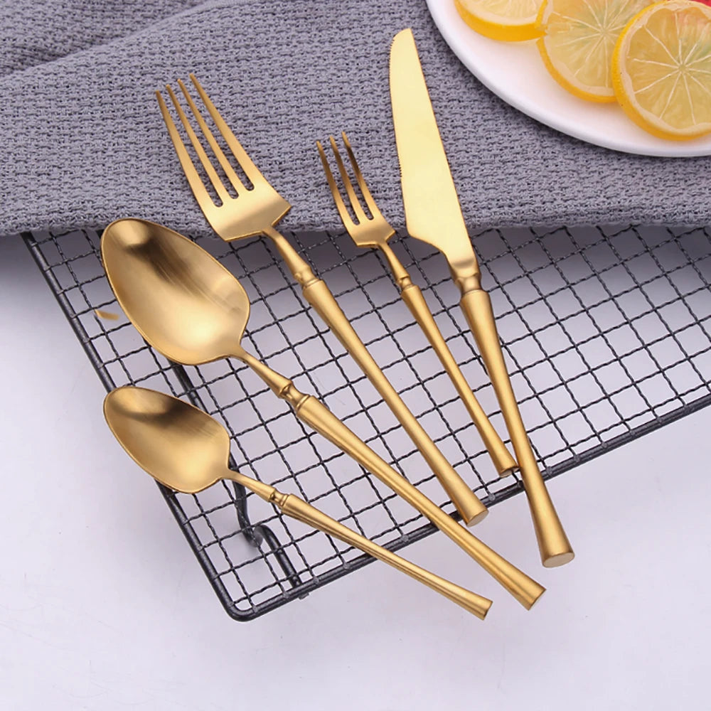 Pieces Knife Fork Spoon Gold Cutlery Complete Stainless
