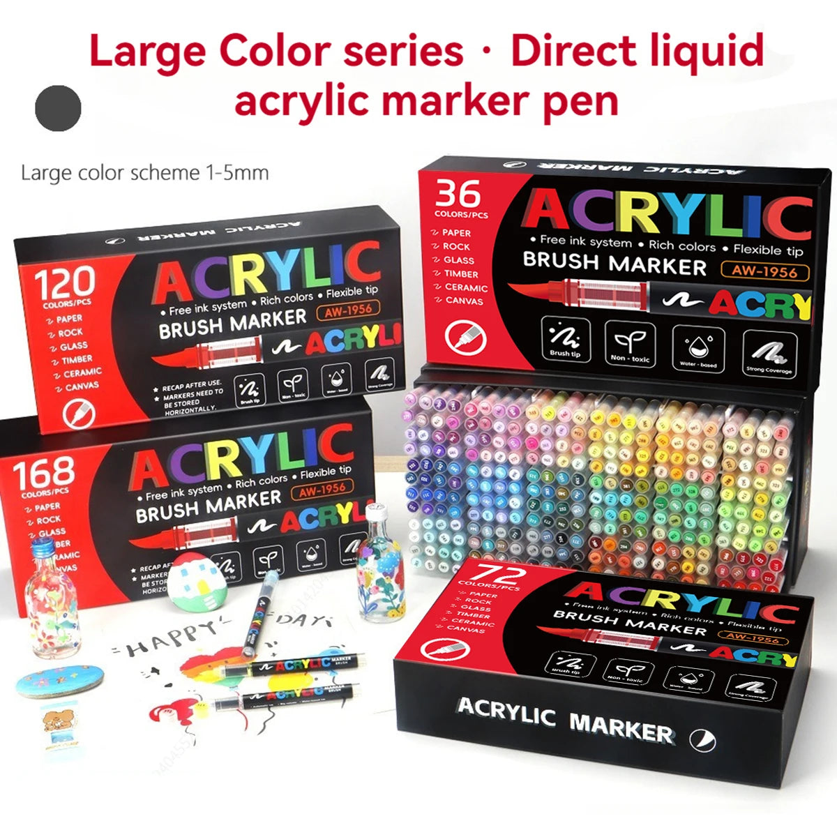 168 Colors Acrylic Markers Automatic Ink Control System