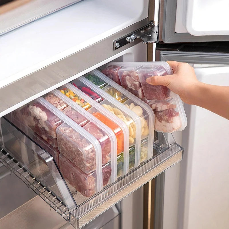 Refrigerator Storage Box 4/6 Grid Food Vegetable Fruit