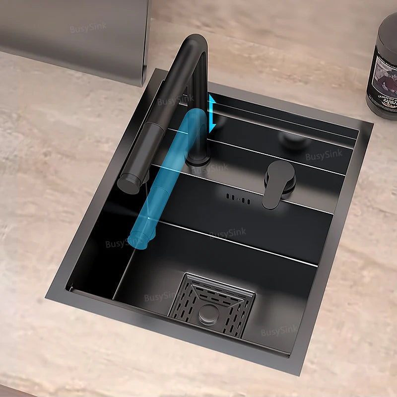 Mini Hidden Sink Balcony Bar Apartment Save Space