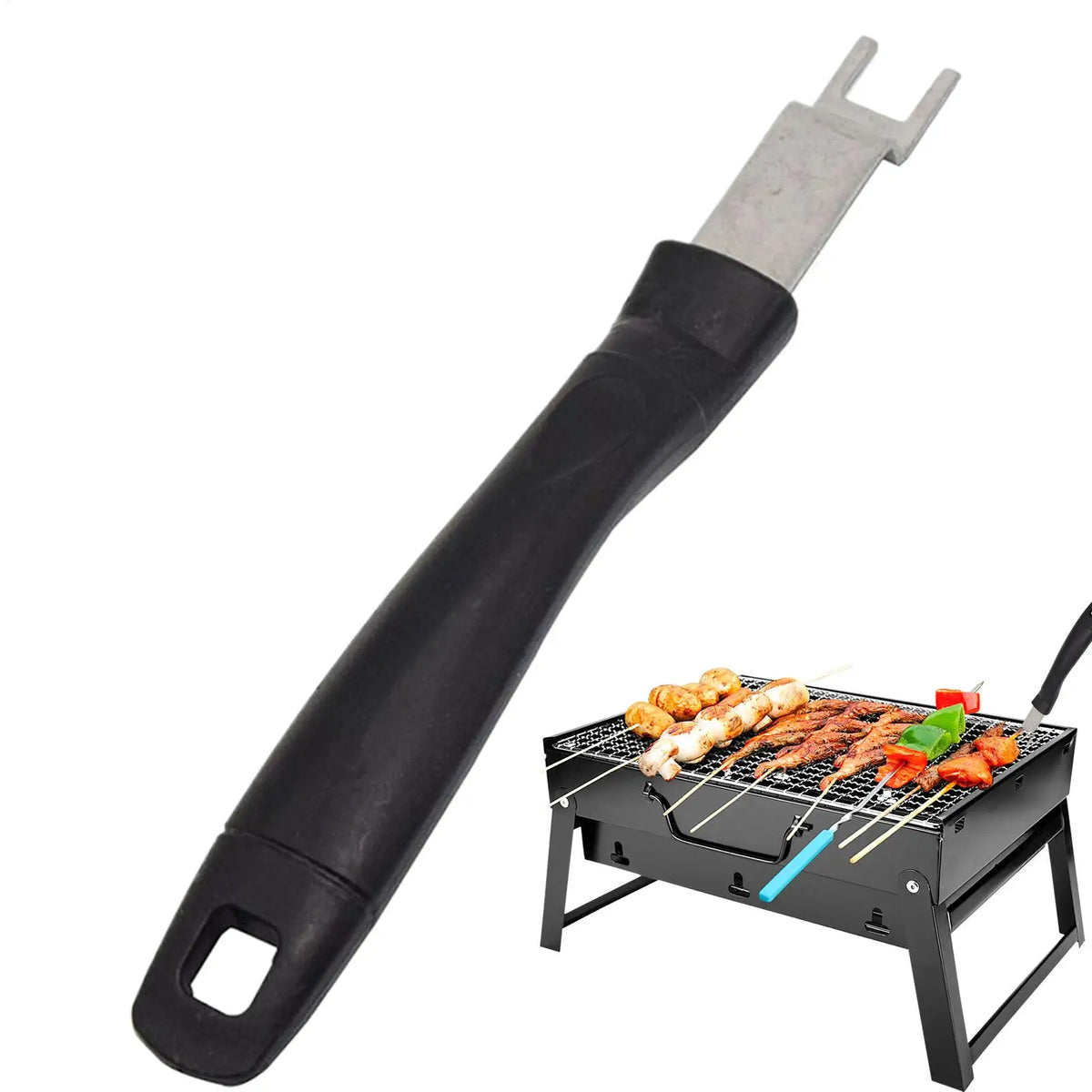 Stainless Steel Grill Grate Lifter Charcoal Grills Bbq