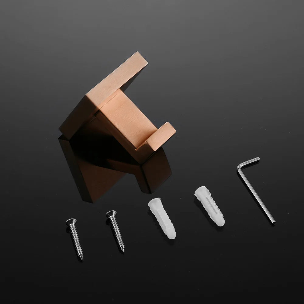 Brushed Rose Gold Bathroom Hardware Square Bath Toilet