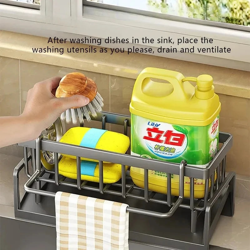 Multi-Functional Sponge Organizer Drainage & Storage Holds Dish