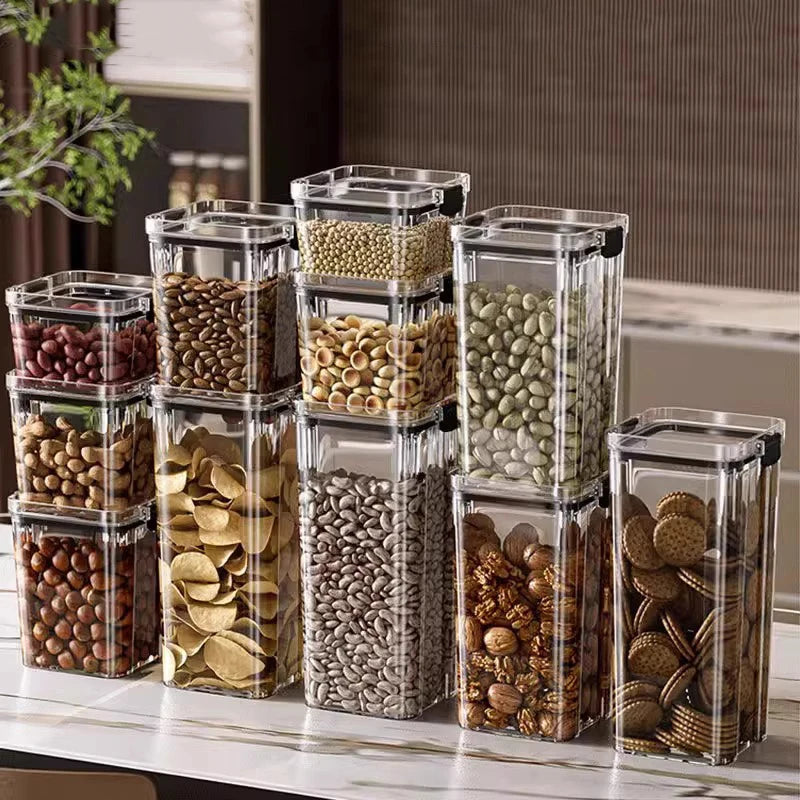Airtight Sealed Plastic Food Storage Box Transparent Cereal