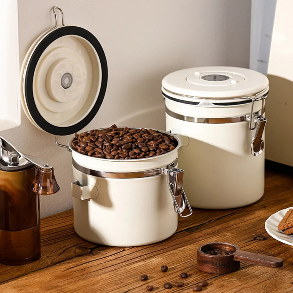 304 Stainless Steel Coffee Beans Vacuum Storage Jar