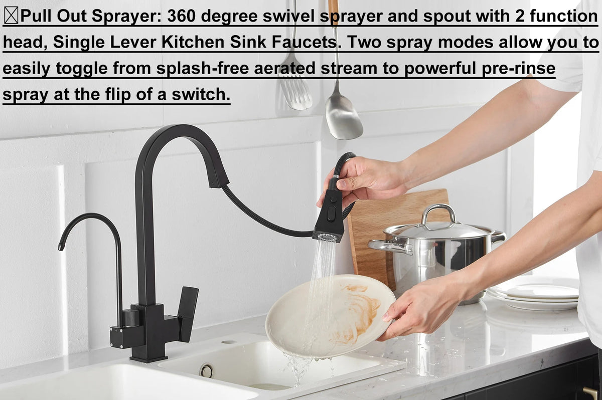 Square Touch On Filter Faucets Pull Down Cold