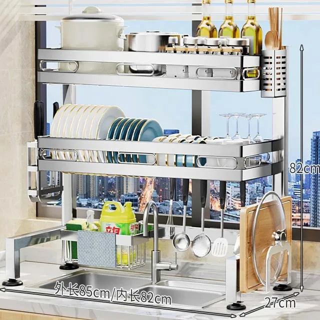 Storage Rack Countertop Sink Shelf Bowl Draining Rack