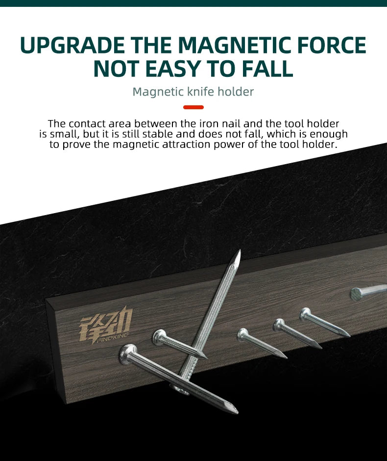 Powerful Wooden Strip Magnetic Knife Holder Wall Mount