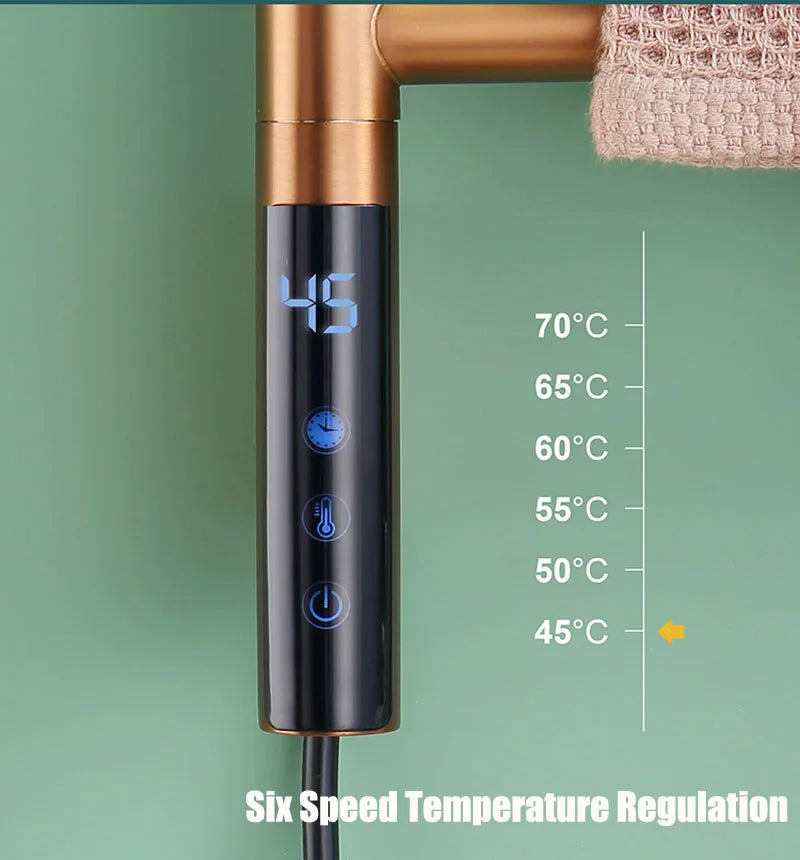 Russia/Spain Rose Gold 180 Rotation Electric Heated Towel