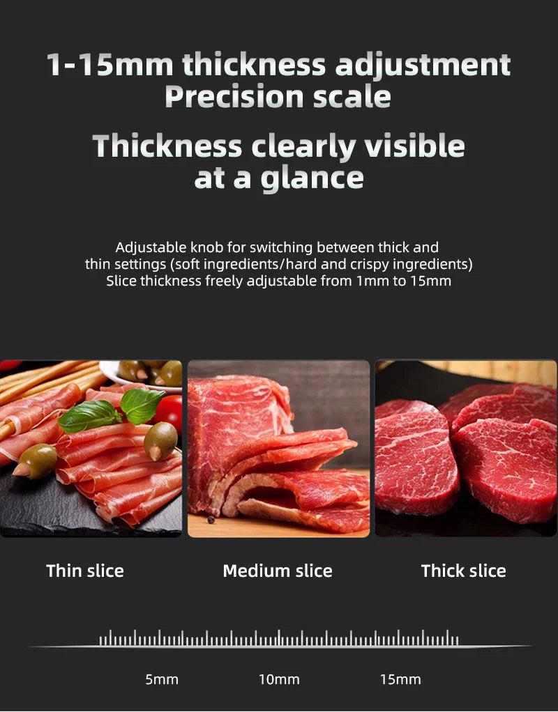 Divedeer Electric Deli Meat Slicer Sus 420 Stainless
