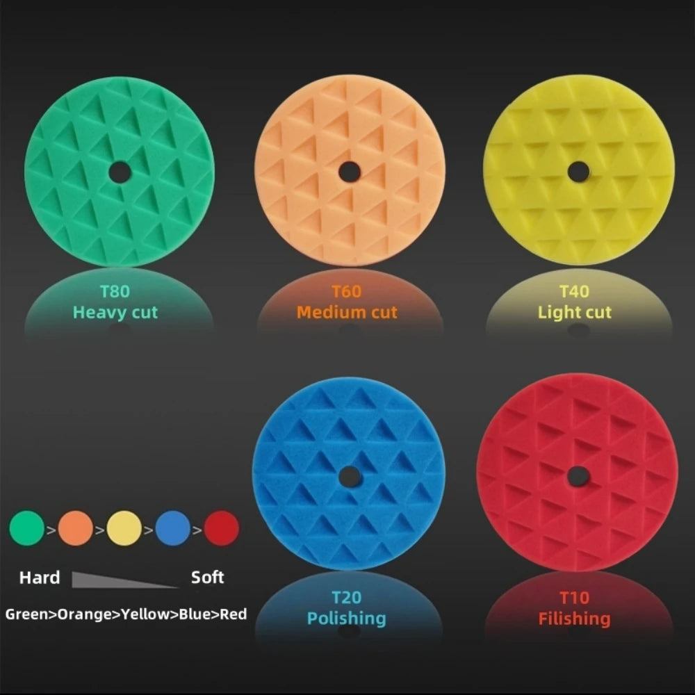 6/7 Inch Concave Triangle Car Polishing Sponge Pad