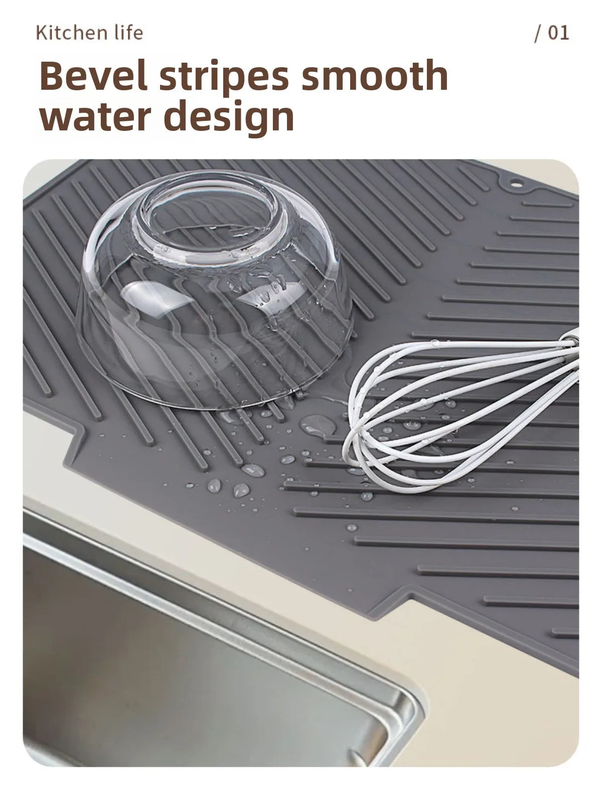 Silicone Wave Drying Mat Non Slip Dish Drainer