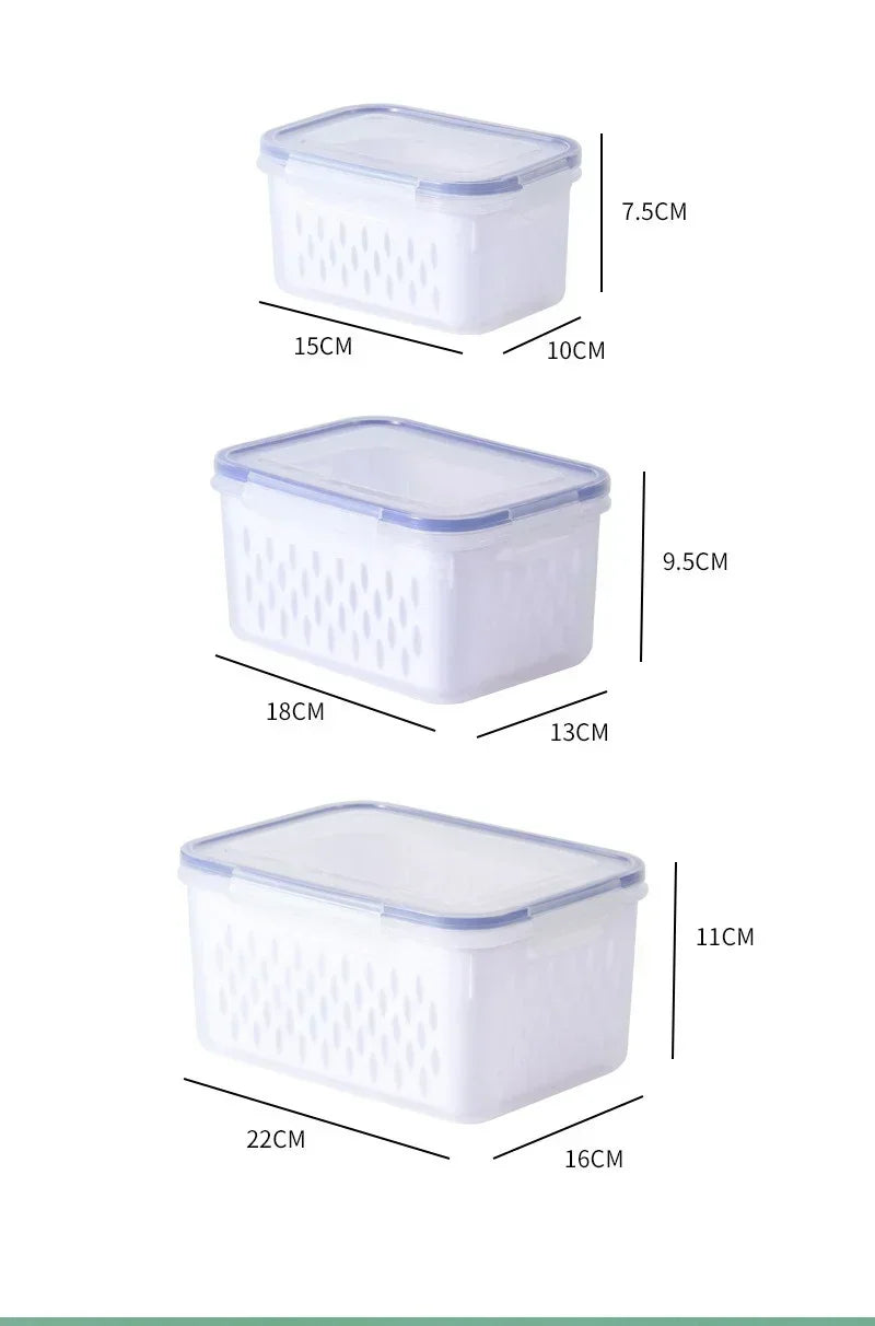 Refrigerator Preservation Storage Box Drain Basket Storage