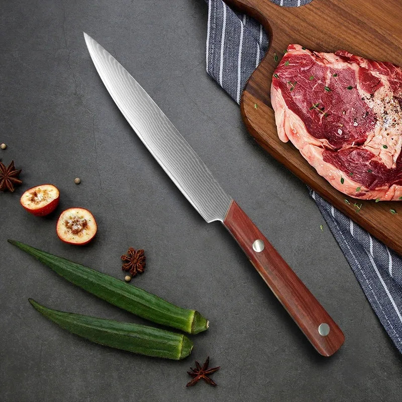 Damascus Steel Chef Knife Inch Utility Knife Cleaver