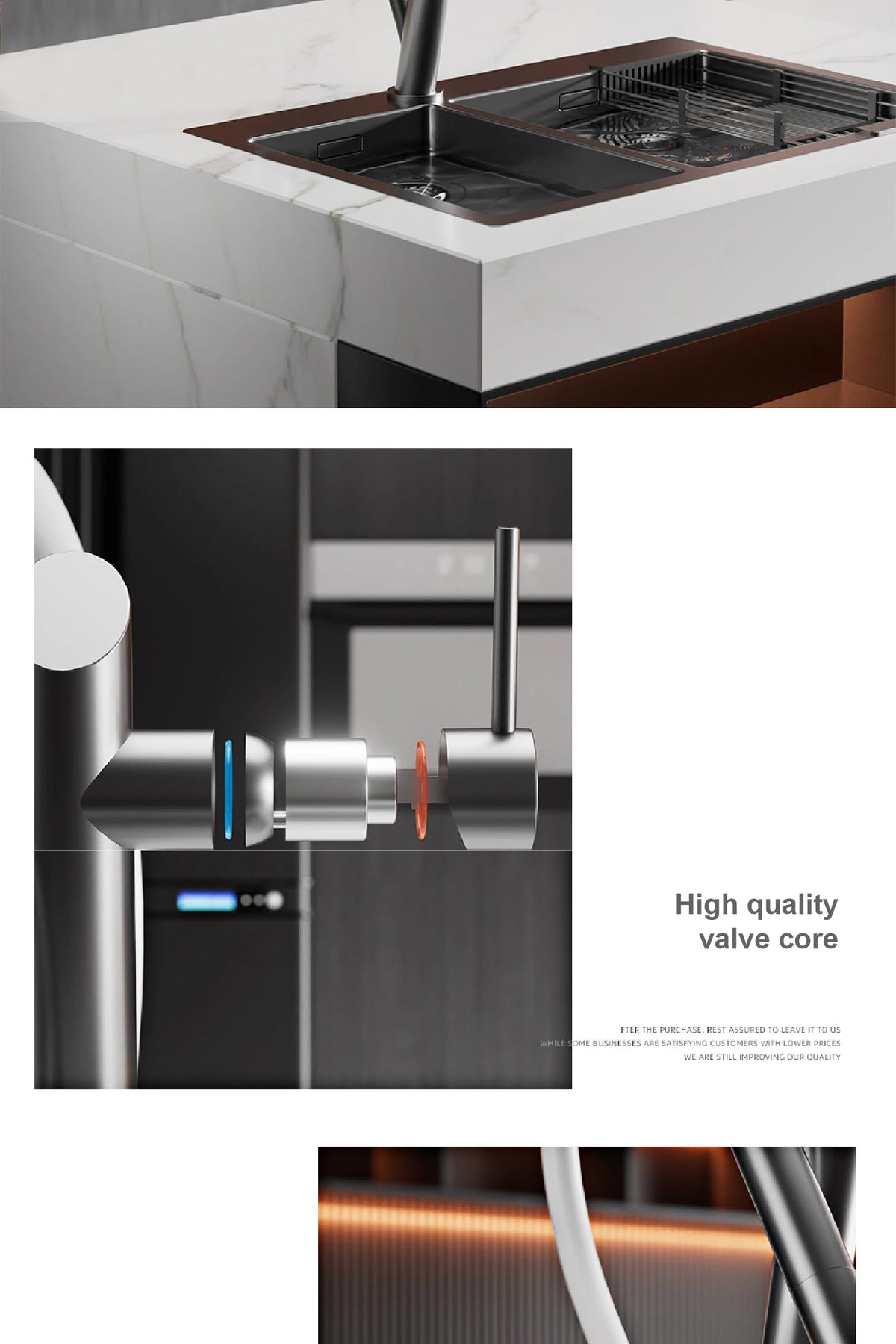 Aitana Luxury Brass Black Faucet Pull-Out Design Dual