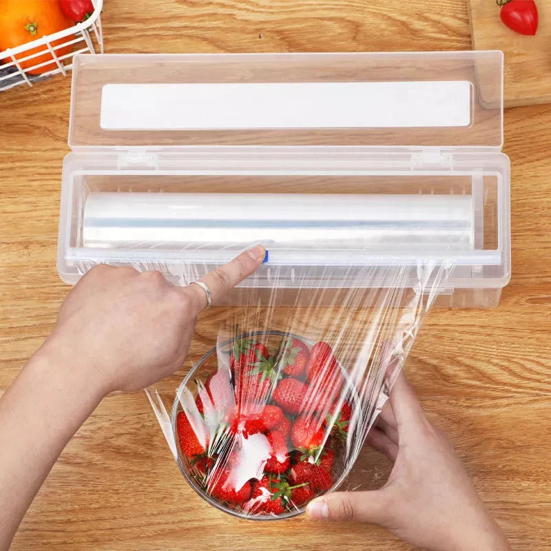 Cling Film Roll Holder Food Pe Wrap Cutter