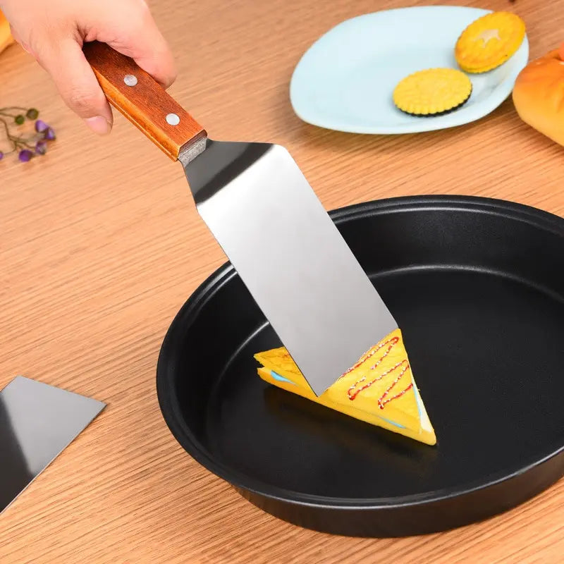 1pc Stainless Steel Wooden Handle Frying Shovel Cooking