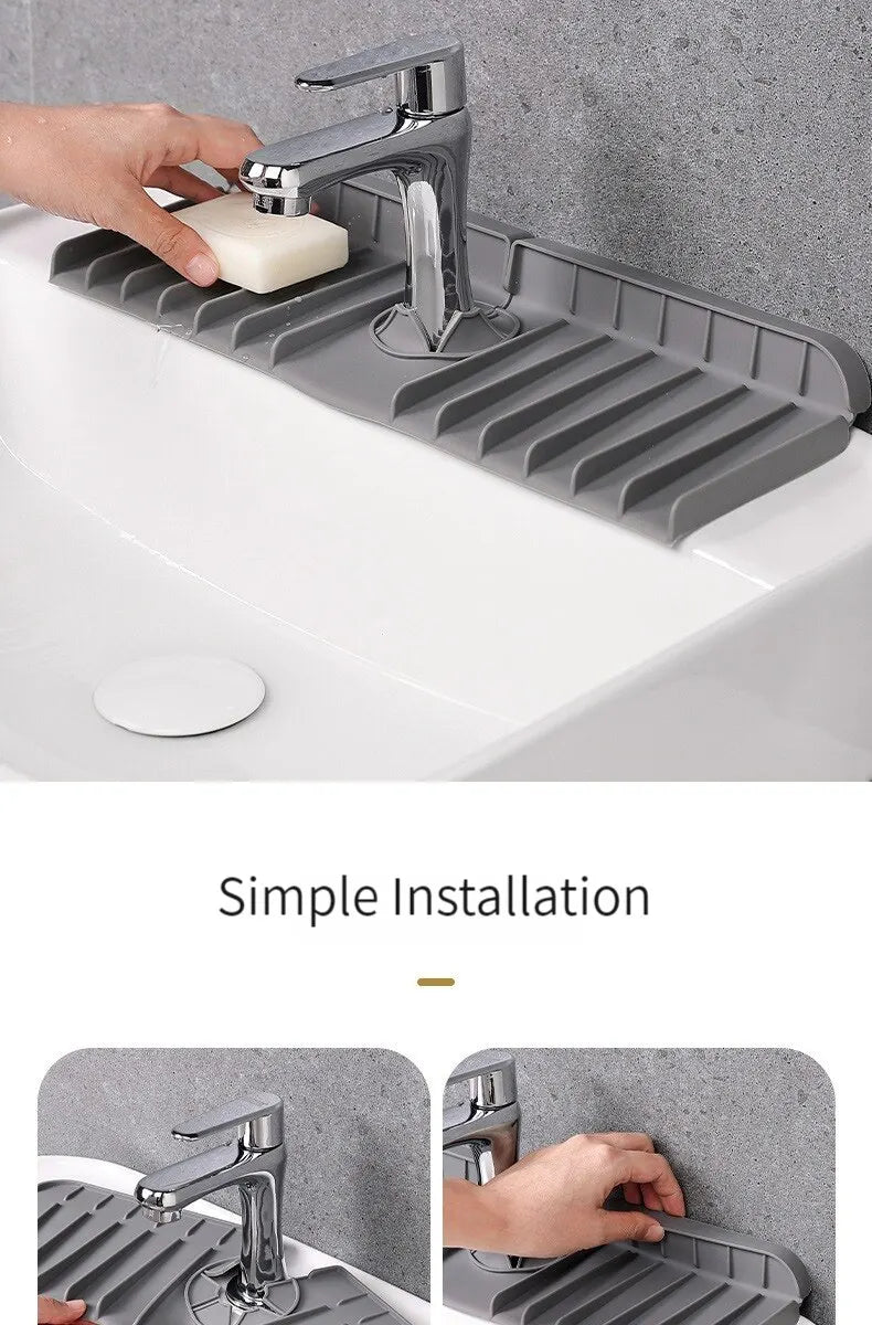 Silicone Faucet Mat Dish Soap Sponge Holder Sink