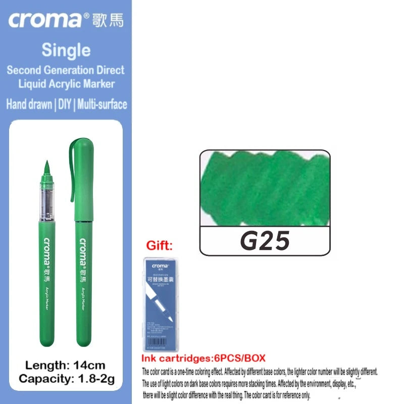 Croma 160/1 Colors Refillable Direct Liquid Acrylic Marker