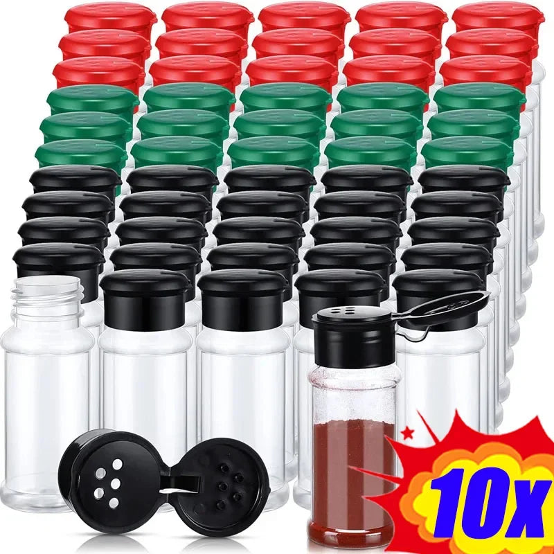 Clear Spices Bottle Salt Pepper Shakers Plastic Barbecue