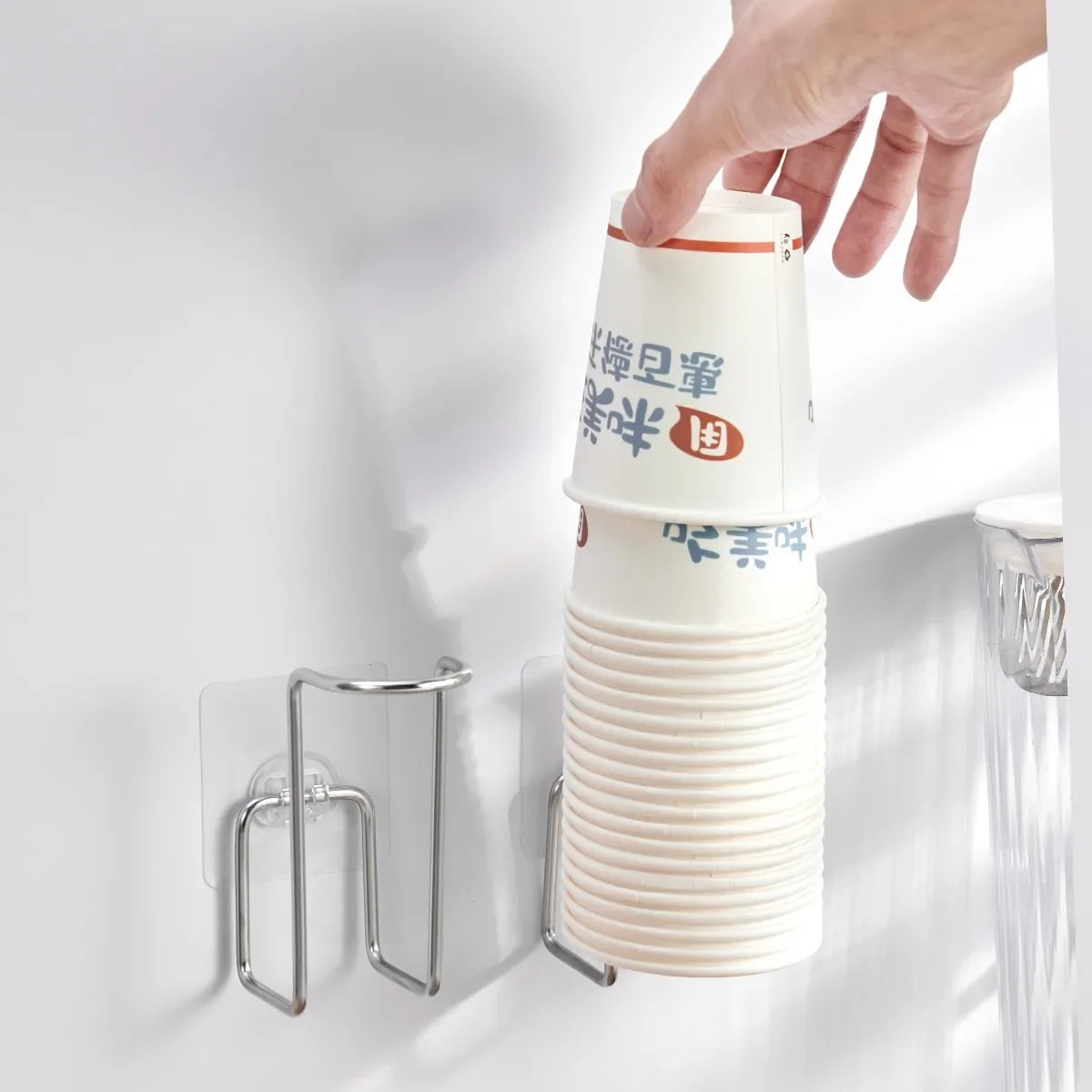 Wall Mounted Stainless Steel Disposable Cup Holder Water