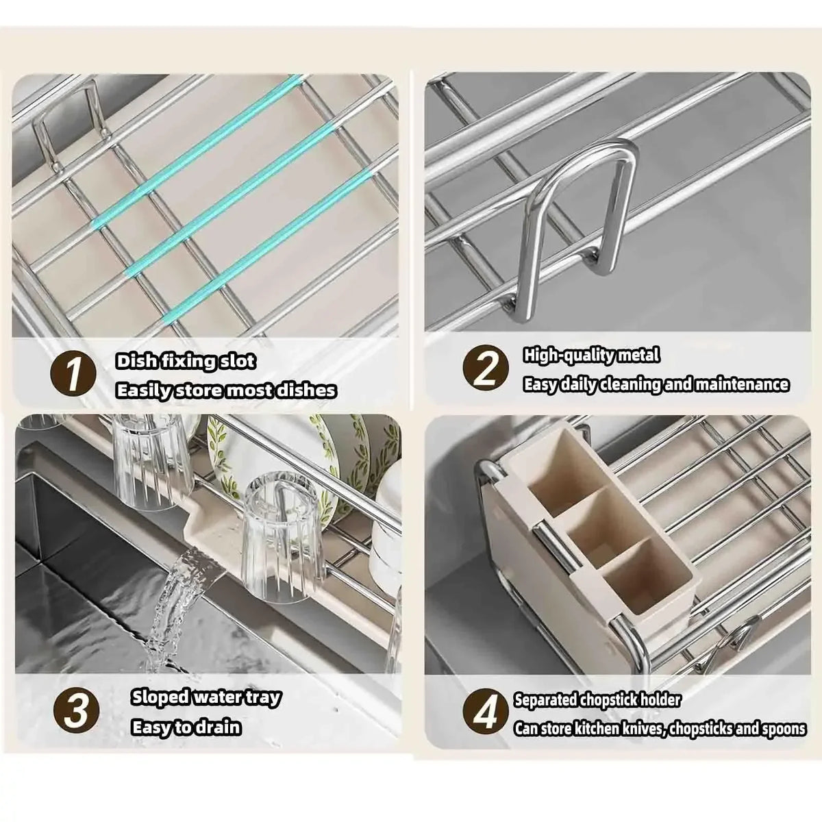 Dish Drying Rack Bowl Drainer Over Sink Drainer