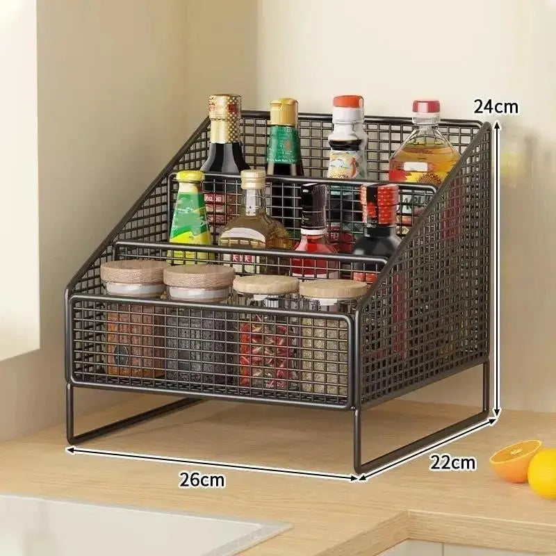 Sturdy Countertop Organizer Metal Basket Organizer Shelf Storage