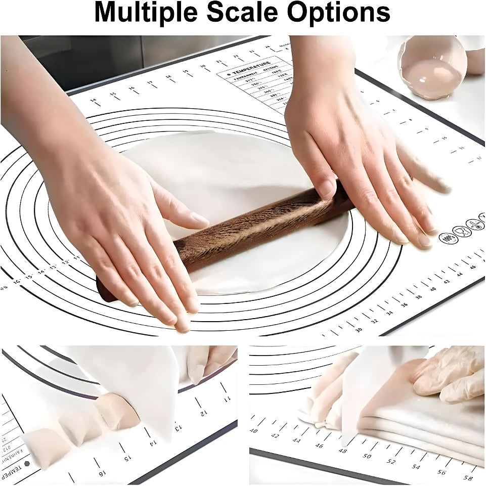 Black Silicone Baking Mat Kneading Pad Dough Mat